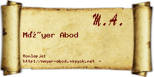 Máyer Abod névjegykártya